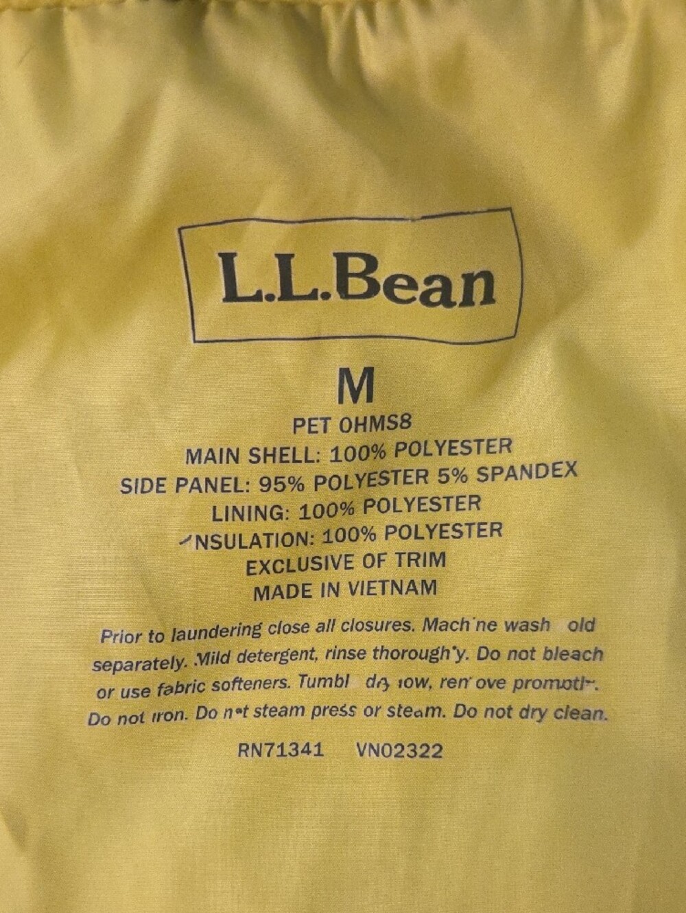 L.L. Bean Quilted Yellow Women's Vest - Picture 3 of 7